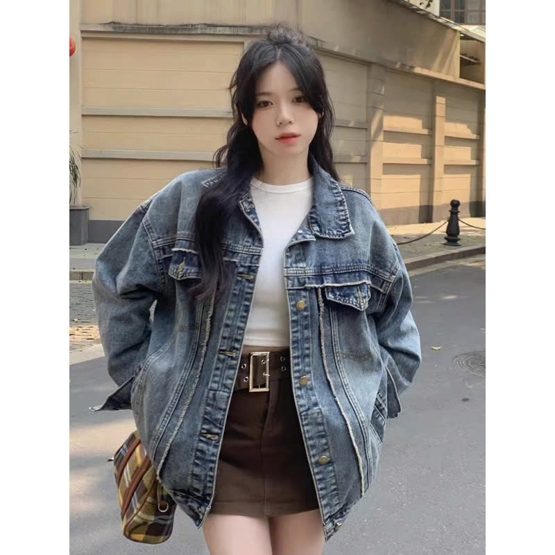 Áo khoác jean cao cấp dáng rộng oversize unisex