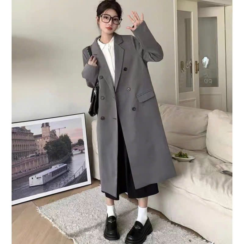 Áo Khoác Blazer Dáng Dài, Măng Tô Dáng Dài Hàng Chuẩn Quảng Châu Loại 1 Phong Cách Hàn Quốc