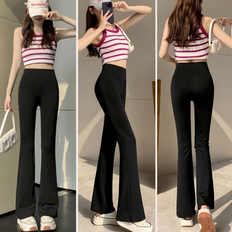 Quần Legging Nữ Ống Loe Lưng Cao Nâng Mông Chất Thun Cotton Co Giãn Cao Cấp