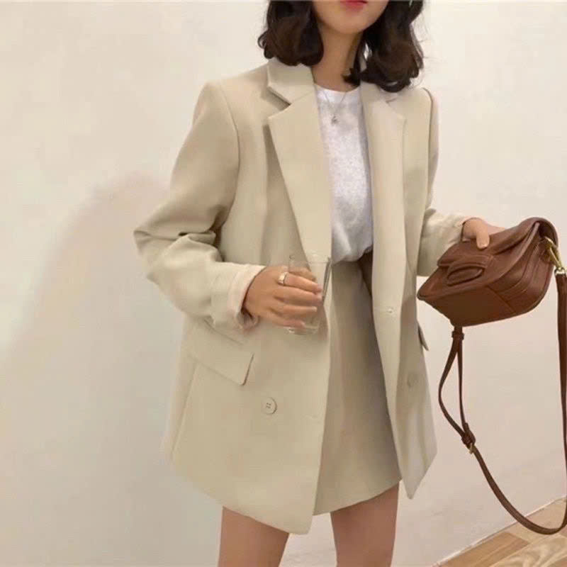 Áo blazer nữ hàng quảng châu cao cấp phong cách hàn quốc có đệm vai