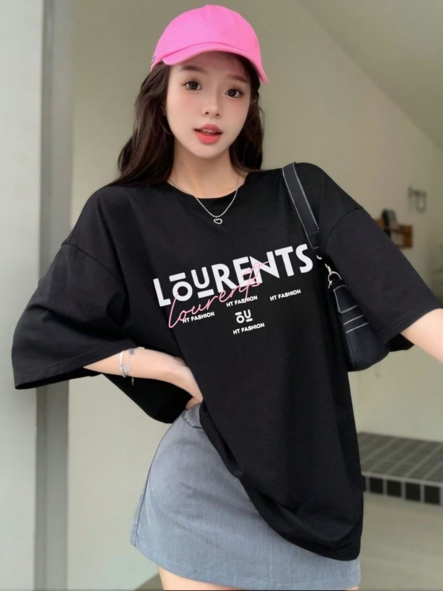 Áo Phông Unisex in hình chữ xinh xắn HT fashion Form Rộng Oversize