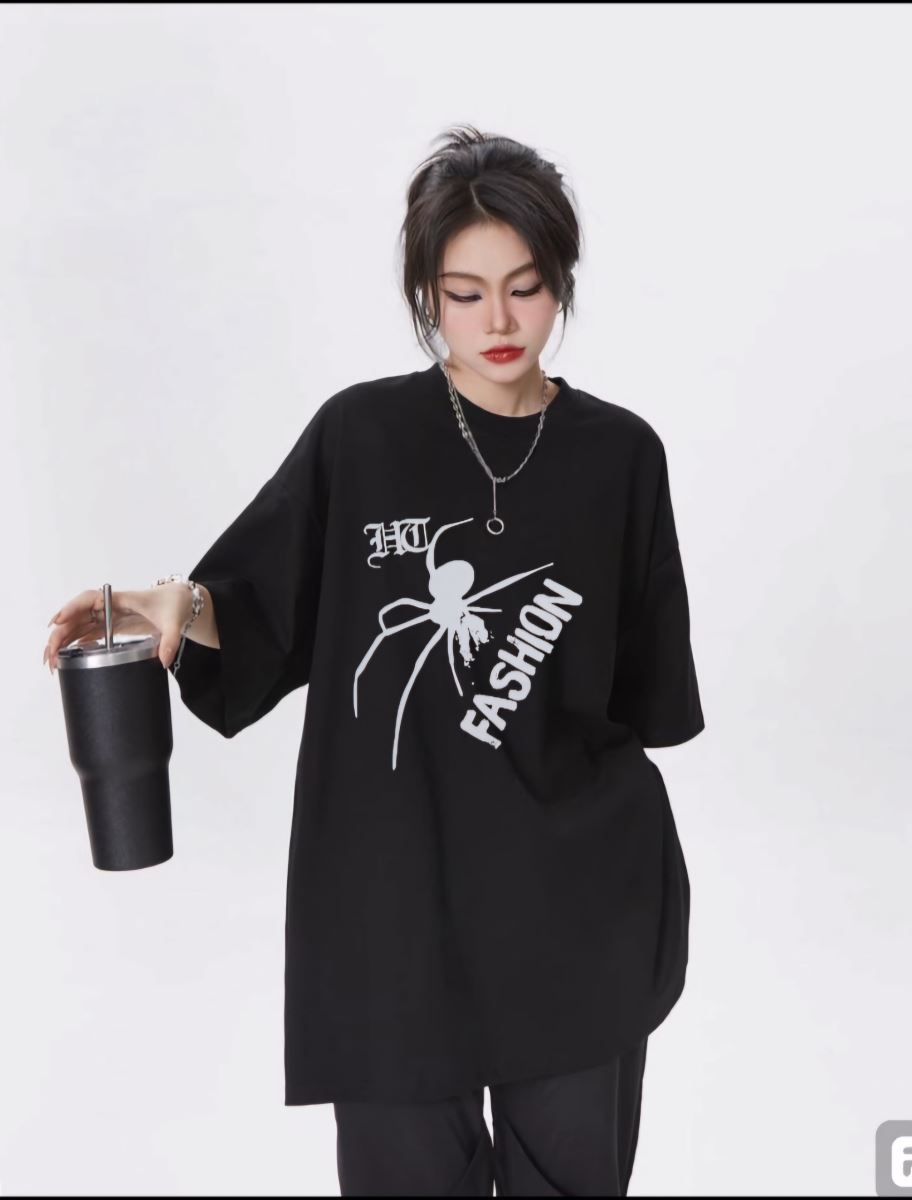 Áo Phông Unisex in hình nhện cá tính HT fashion Form Rộng Oversize